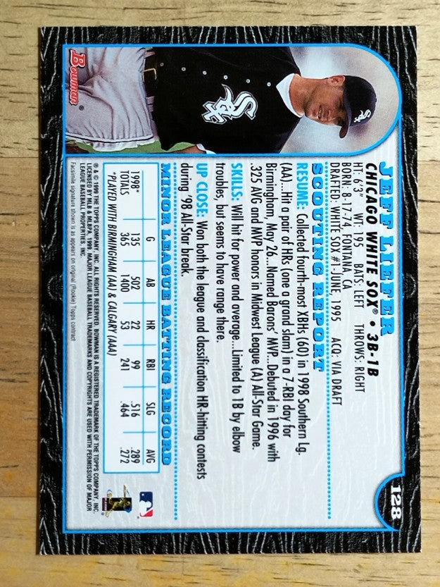 1999 Bowman #128 Jeff Liefer