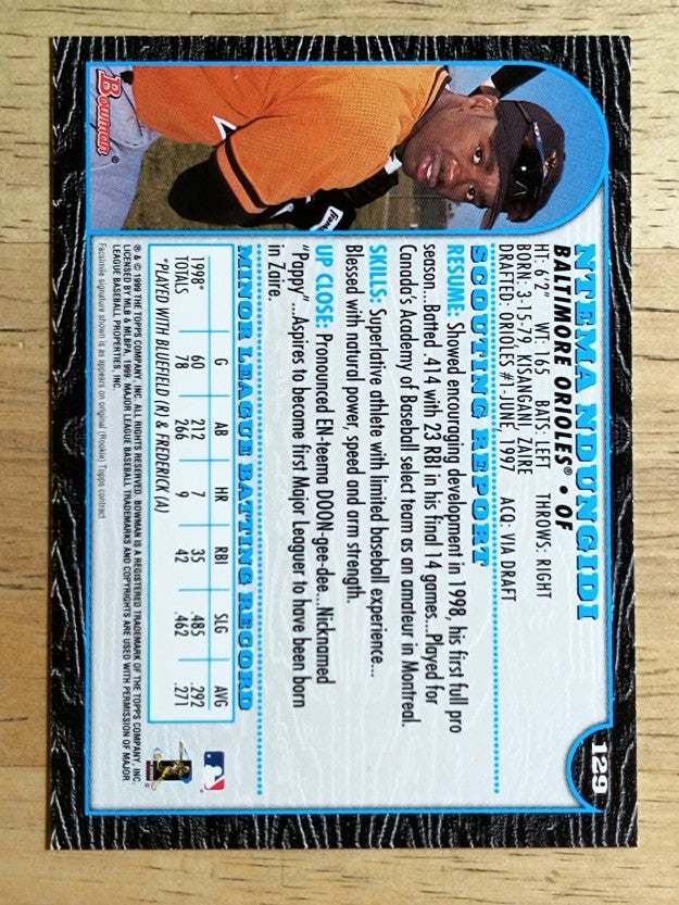 1999 Bowman #129 Ntema Ndungidi