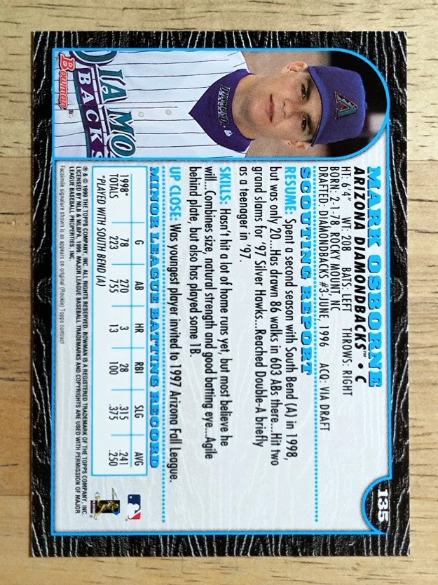 1999 Bowman #135 Mark Osborne