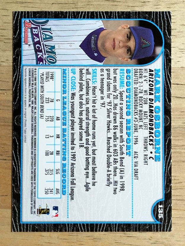 1999 Bowman #135 Mark Osborne