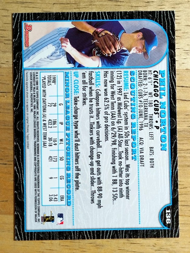 1999 Bowman #136 Phil Norton RC