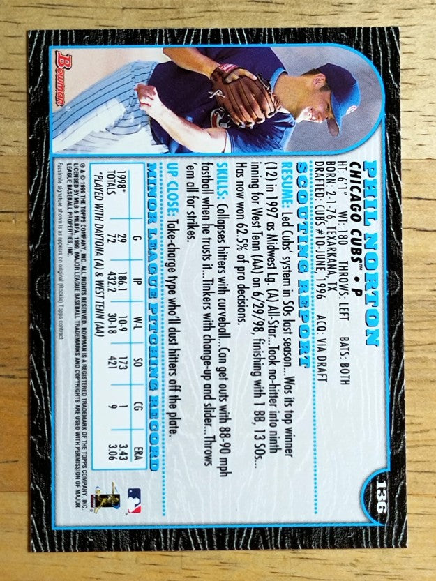 1999 Bowman #136 Phil Norton RC