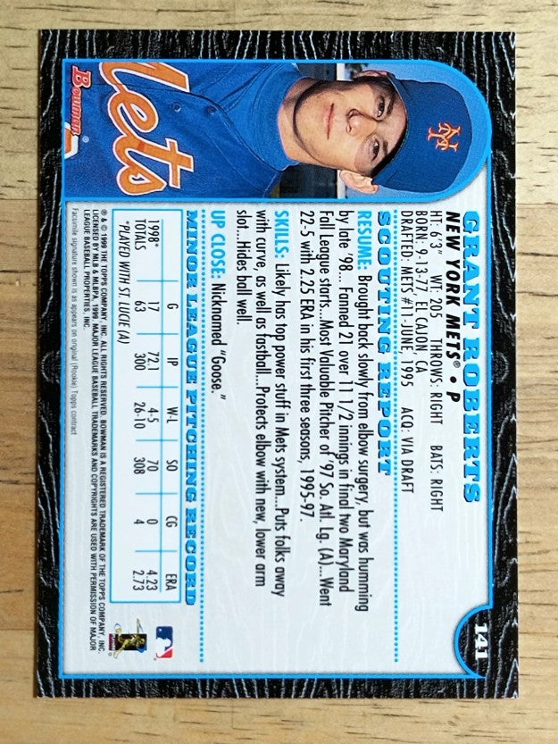 1999 Bowman #141 Grant Roberts
