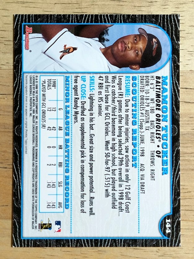 1999 Bowman #144 Mamon Tucker RC