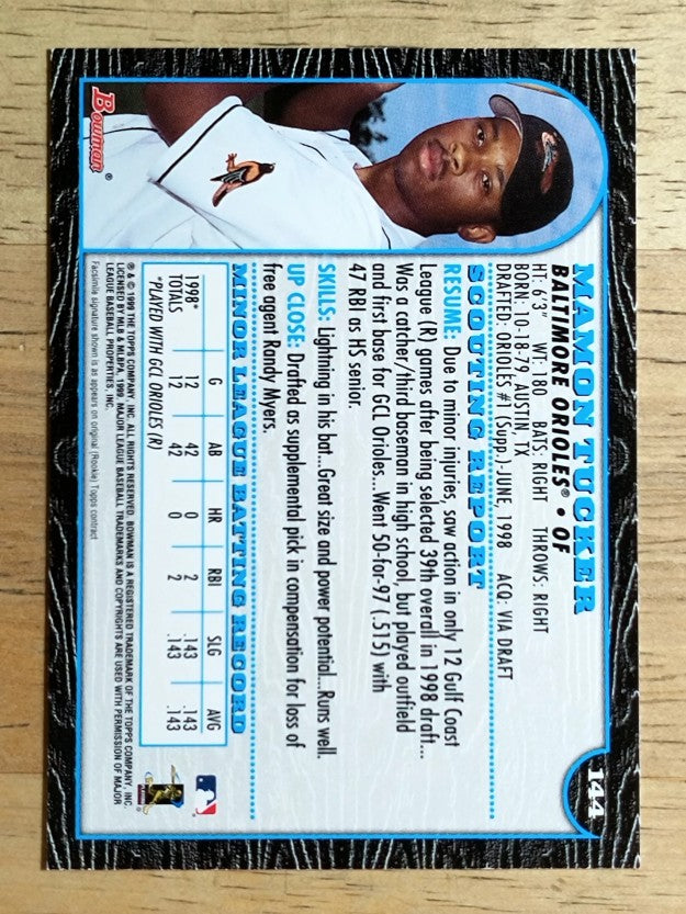 1999 Bowman #144 Mamon Tucker RC