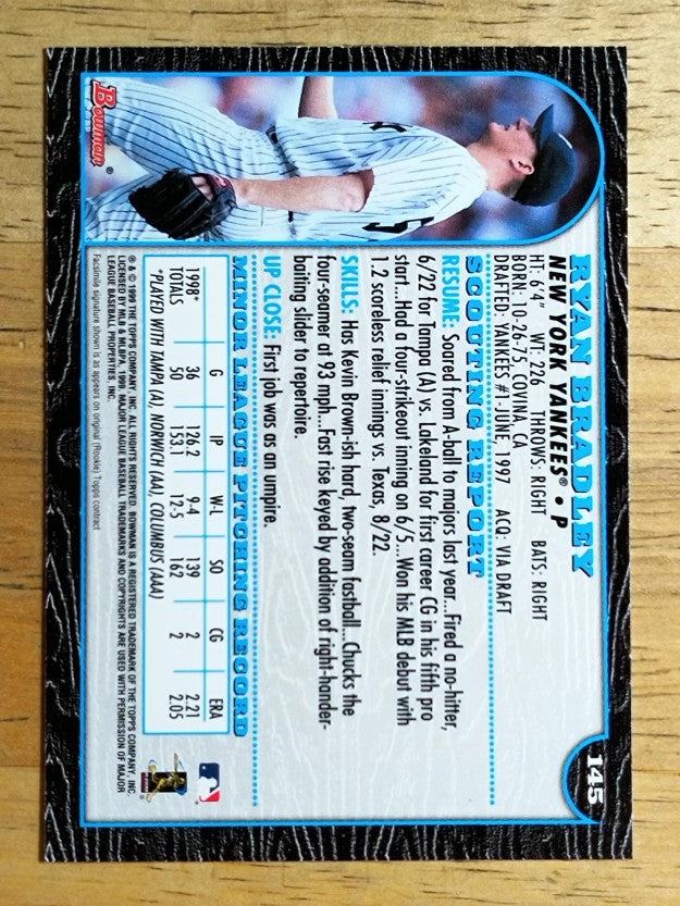 1999 Bowman #145 Ryan Bradley