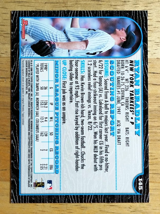 1999 Bowman #145 Ryan Bradley