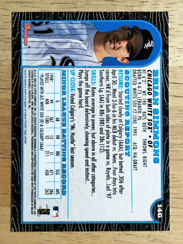 1999 Bowman #146 Brian Simmons