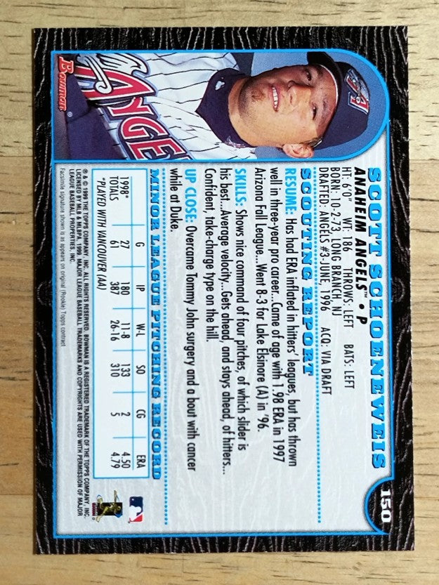1999 Bowman #150 Scott Schoeneweis