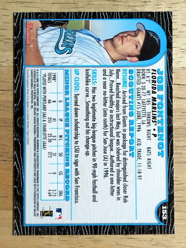 1999 Bowman #153 Joe Fontenot