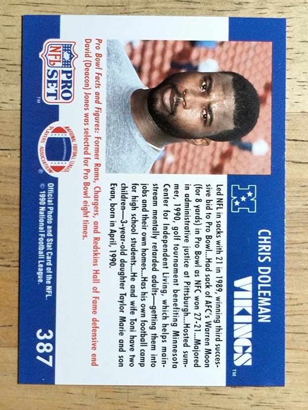 1990 Pro Set #387 Chris Doleman PB