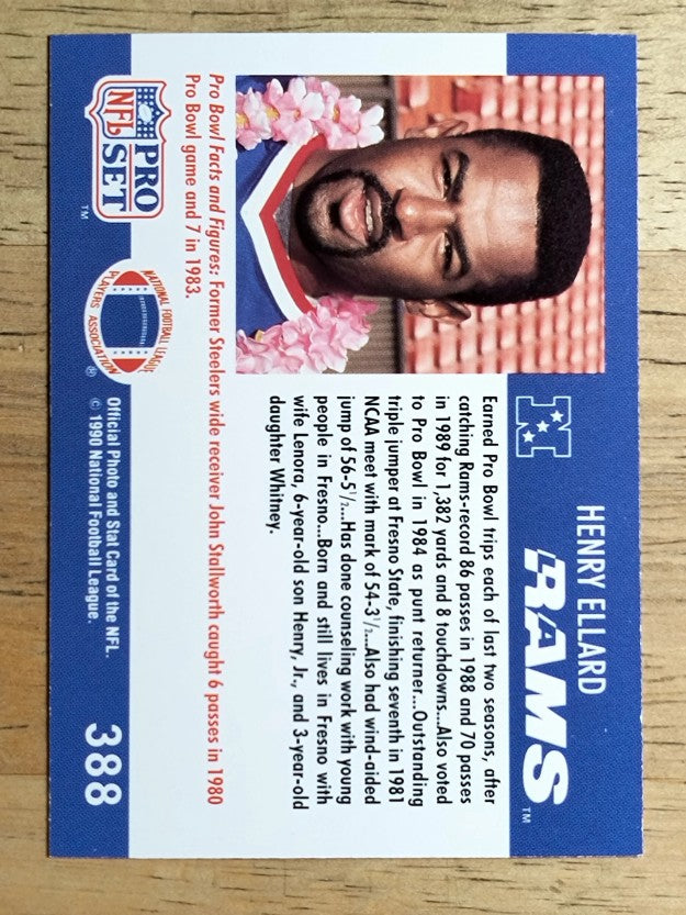 1990 Pro Set #388 Henry Ellard PB