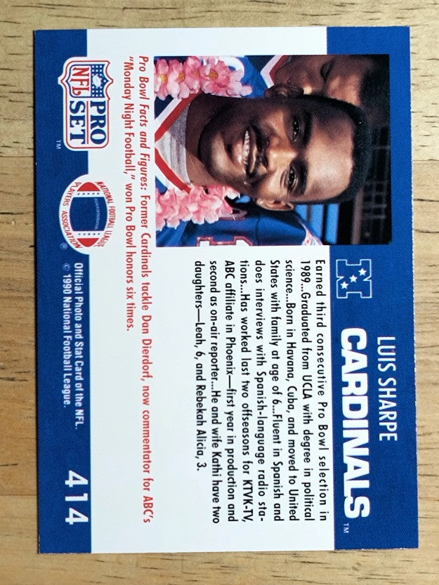 1990 Pro Set #414 Luis Sharpe PB