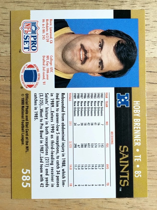 1990 Pro Set #585 Hoby Brenner