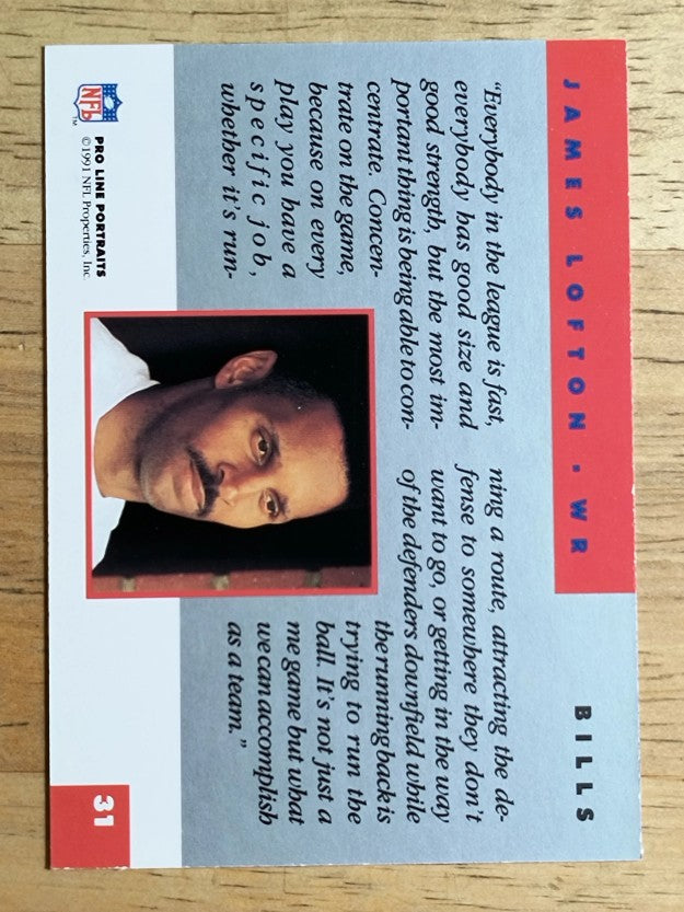 1991 Pro Line Portraits #31 James Lofton