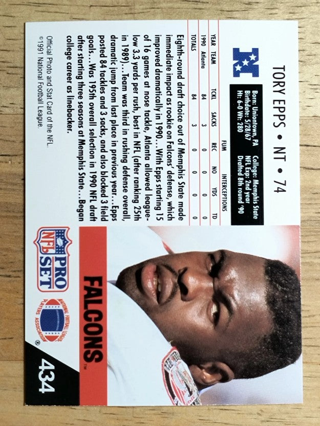 1991 Pro Set #434 Tory Epps