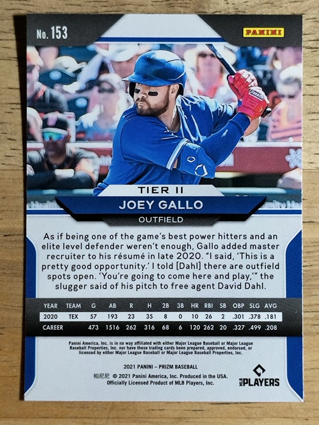 2021 Panini Prizm #153 Joey Gallo
