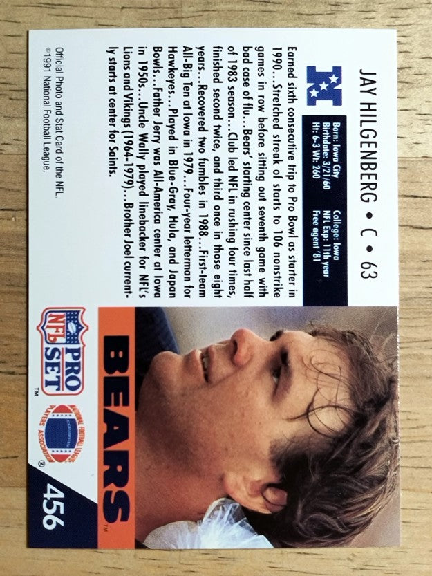 1991 Pro Set #456 Jay Hilgenberg