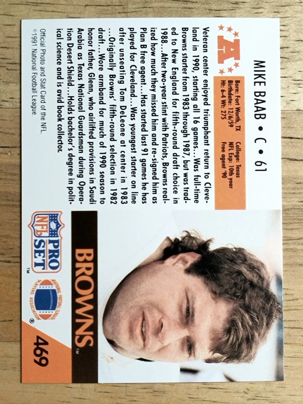 1991 Pro Set #469 Mike Baab