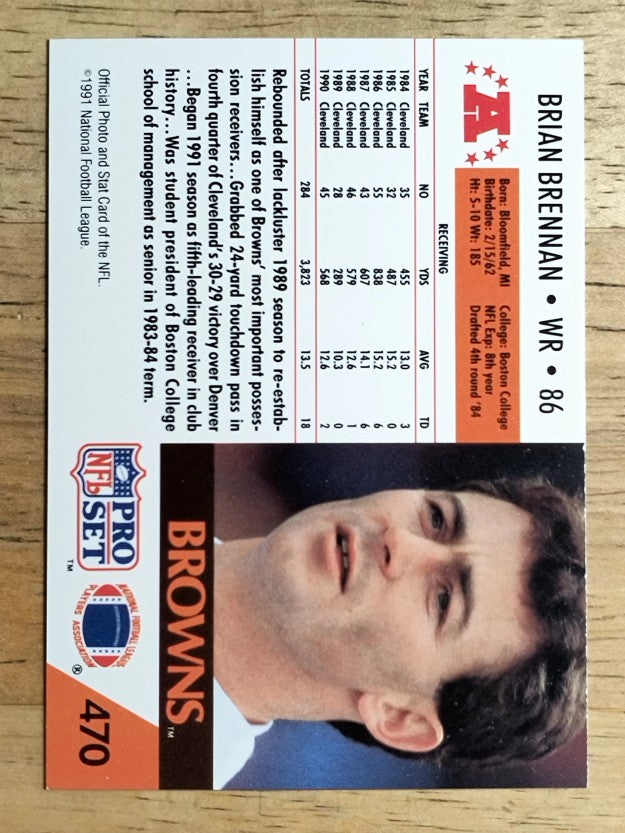 1991 Pro Set #470 Brian Brennan