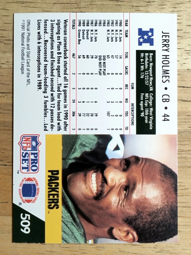 1991 Pro Set #509 Jerry Holmes