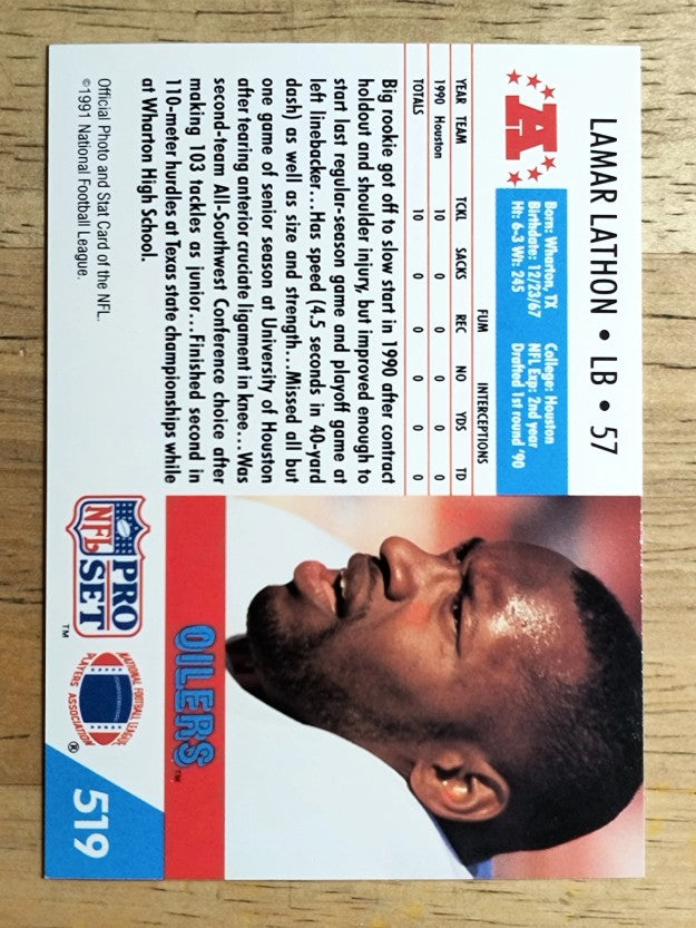 1991 Pro Set #519 Lamar Lathon