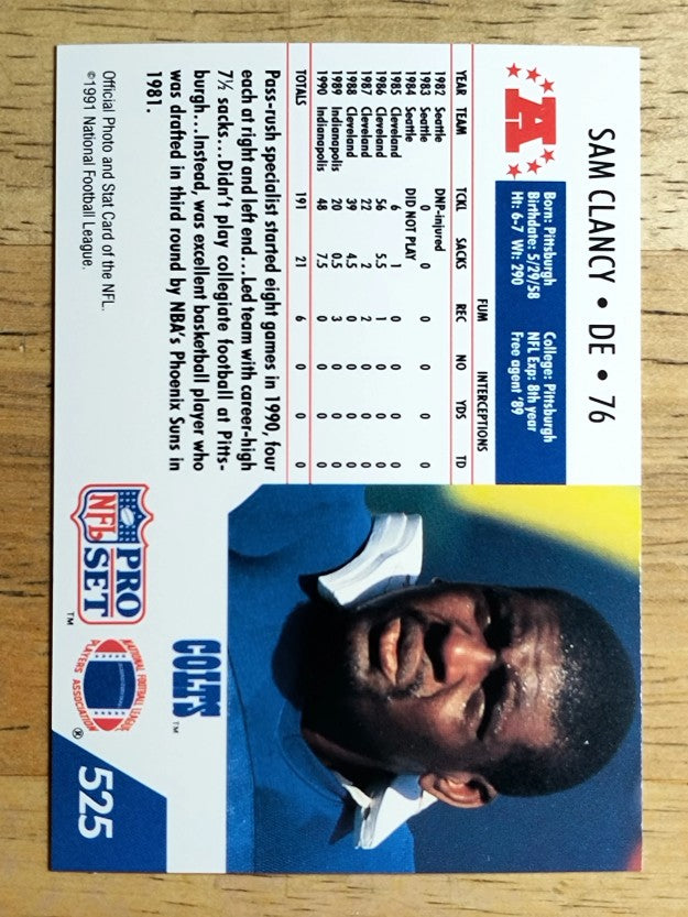 1991 Pro Set #525 Sam Clancy