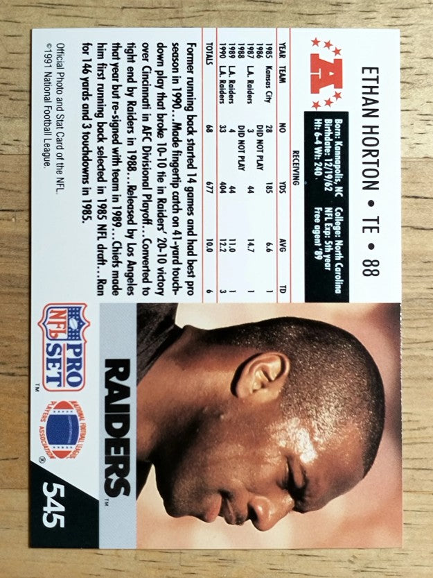 1991 Pro Set #545 Ethan Horton
