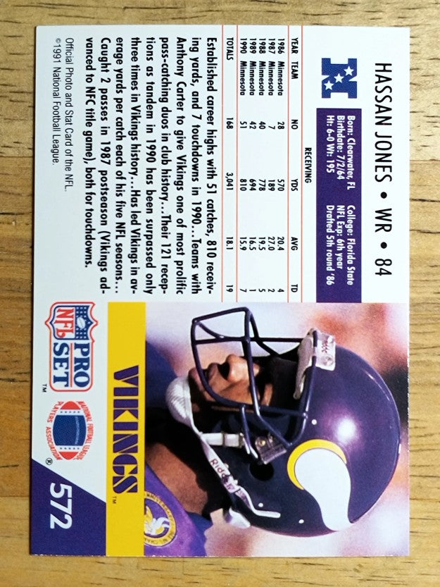 1991 Pro Set #572 Hassan Jones