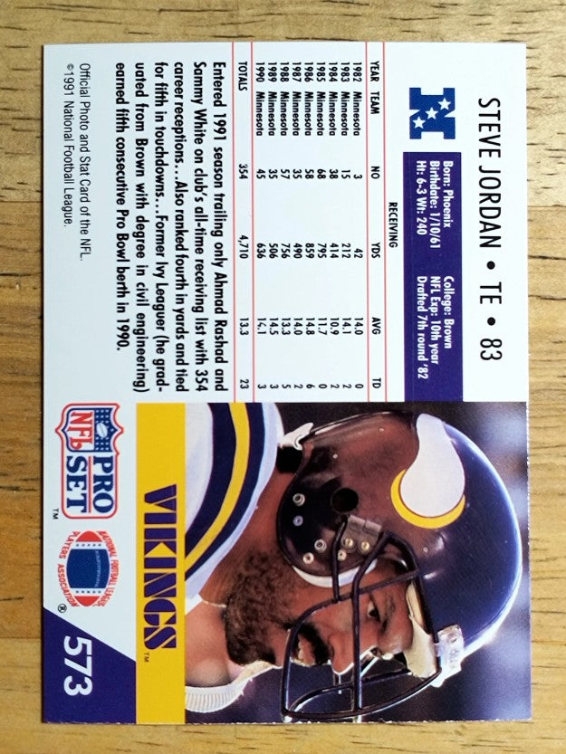 1991 Pro Set #573 Steve Jordan