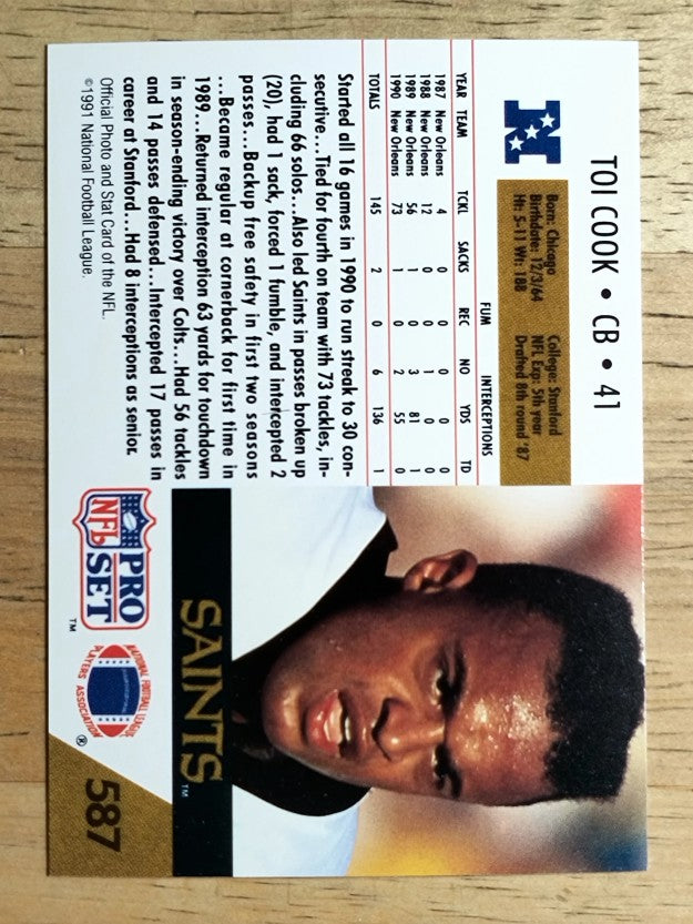 1991 Pro Set #587 Toi Cook RC