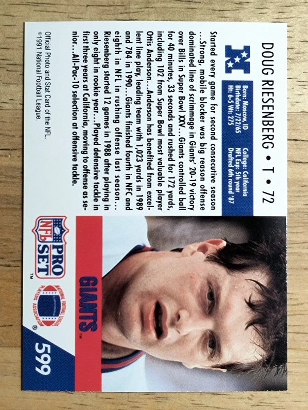 1991 Pro Set #599 Doug Riesenberg