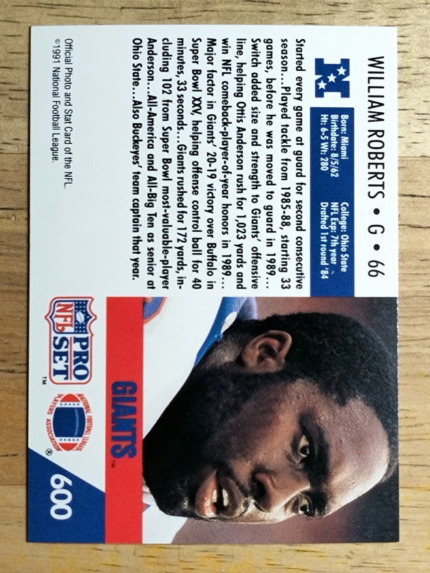 1991 Pro Set #600 William Roberts