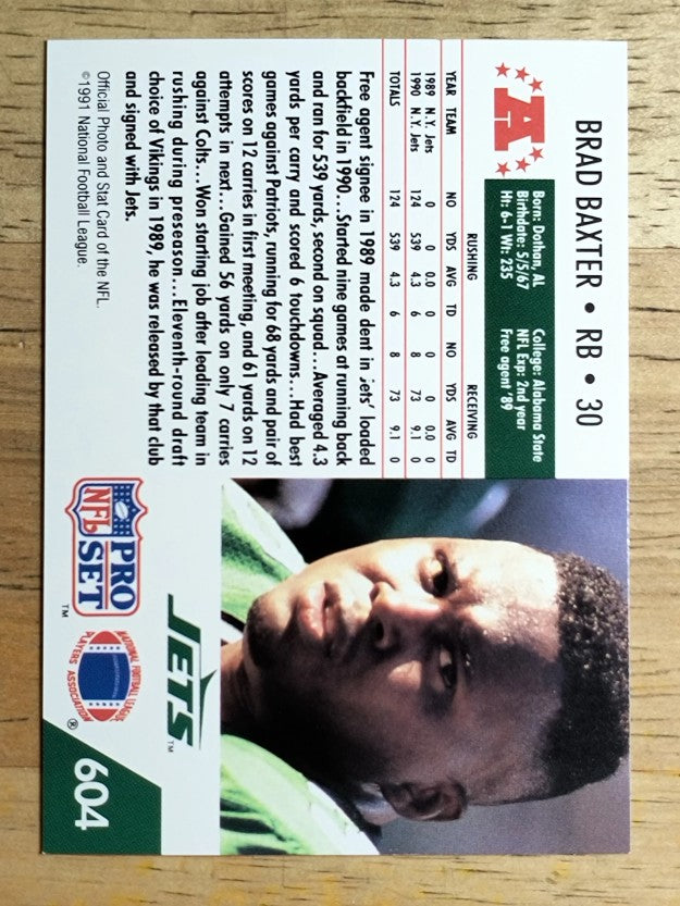 1991 Pro Set #604 Brad Baxter