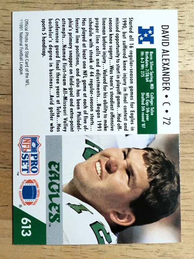 1991 Pro Set #613 David Alexander