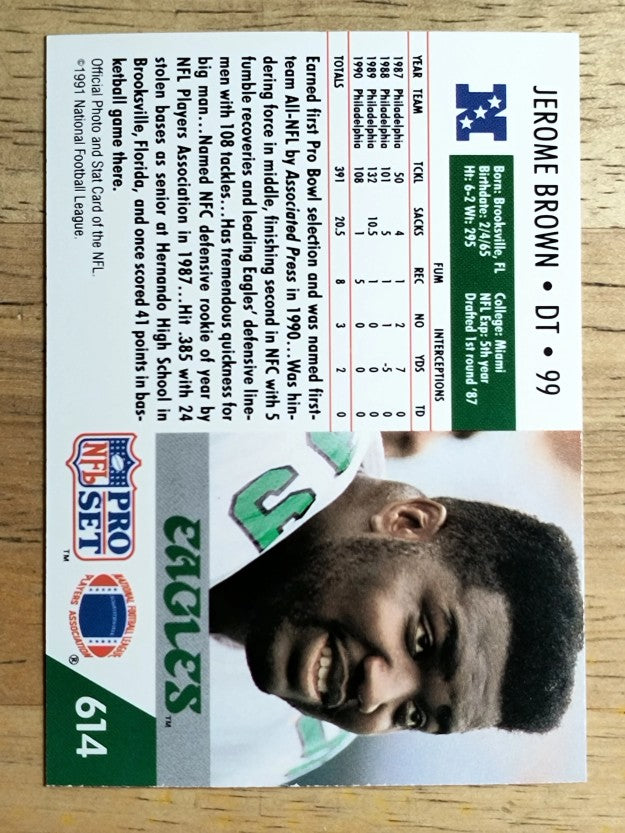 1991 Pro Set #614 Jerome Brown