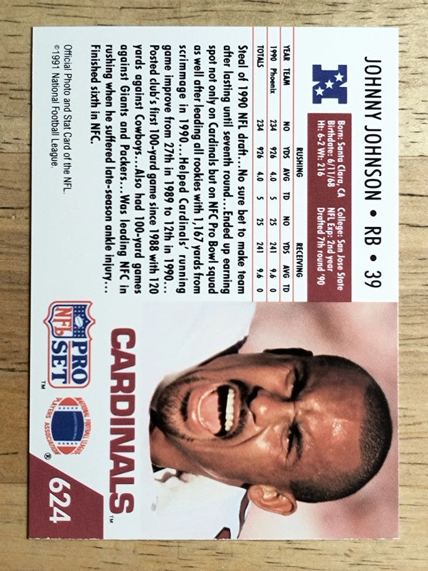 1991 Pro Set #624 Johnny Johnson