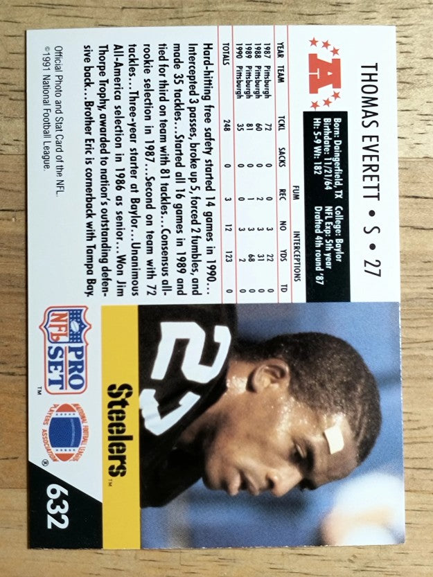 1991 Pro Set #632 Thomas Everett