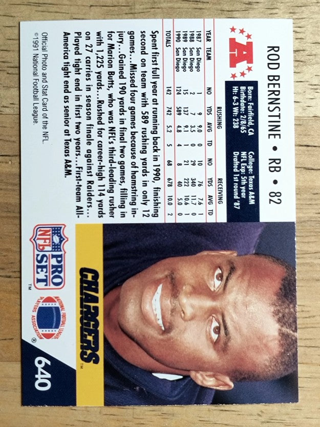 1991 Pro Set #640 Rod Bernstine