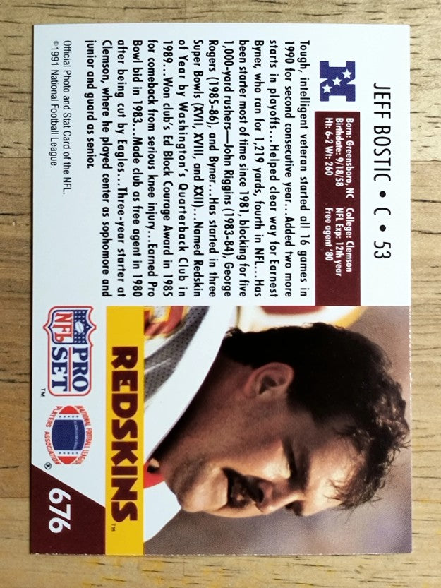 1991 Pro Set #676 Jeff Bostic