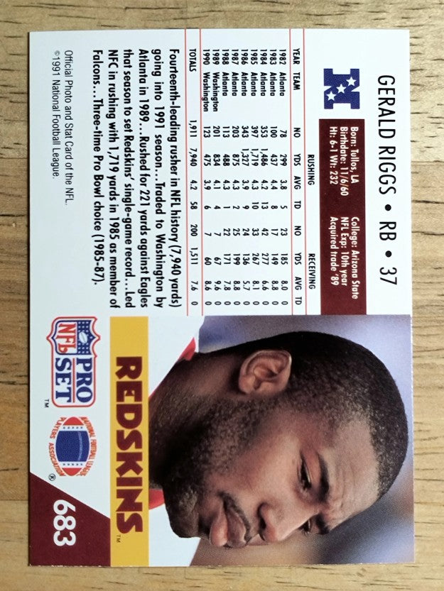 1991 Pro Set #683 Gerald Riggs
