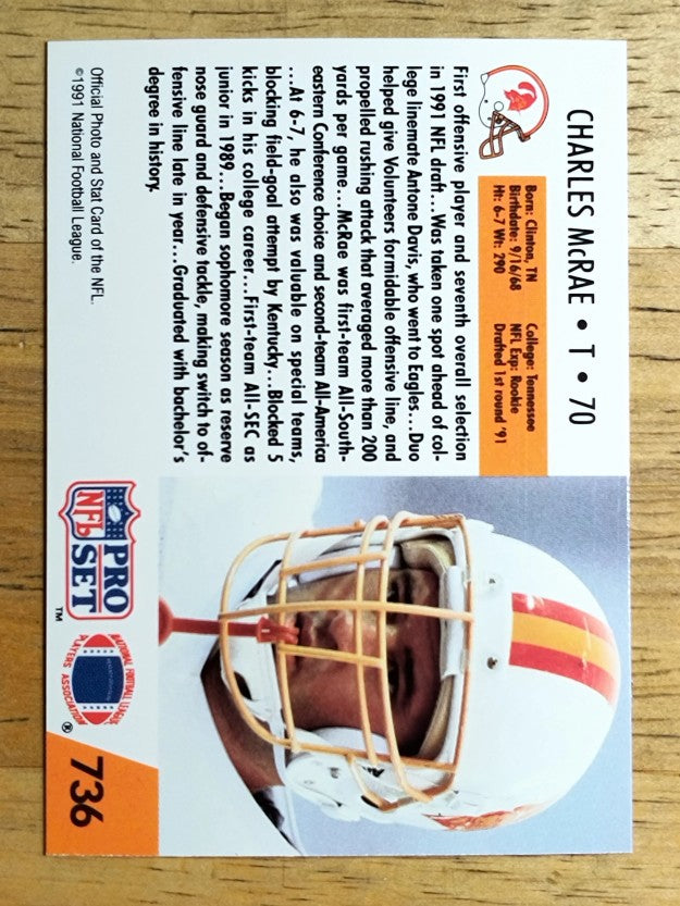 1991 Pro Set #736 Charles McRae RC