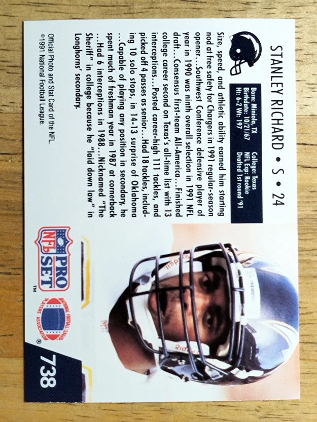 1991 Pro Set #738 Stanley Richard RC