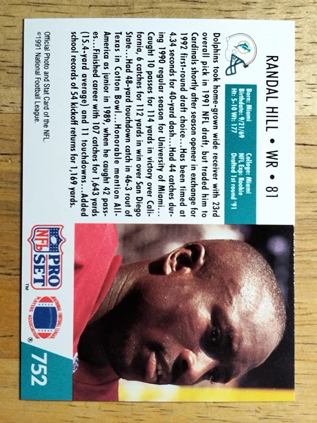 1991 Pro Set #752 Randal Hill RC