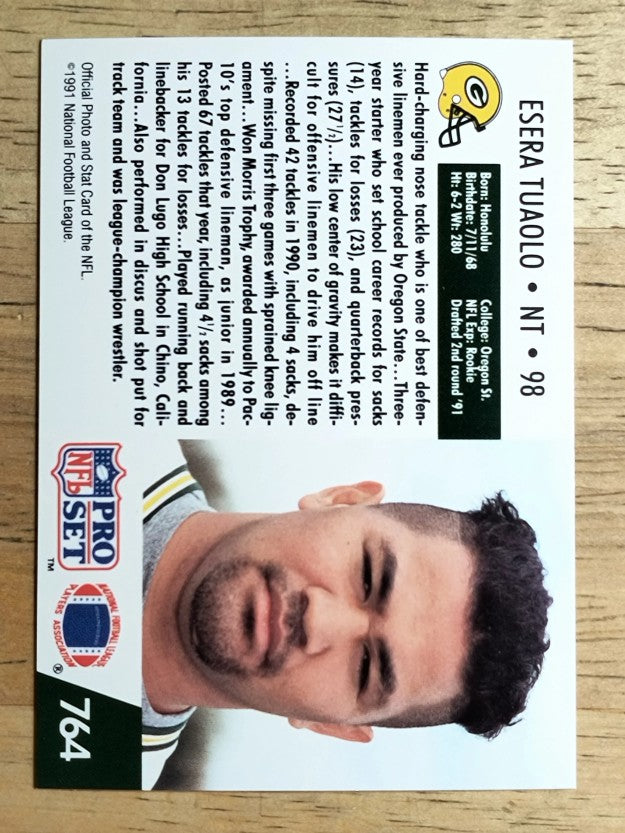 1991 Pro Set #764 Esera Tuaolo RC