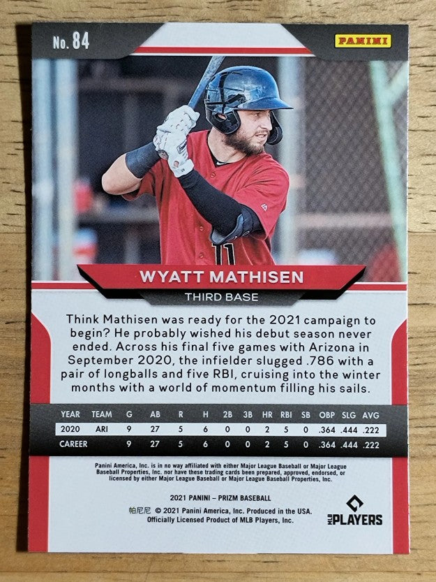 2021 Panini Prizm #84 Wyatt Mathisen RC