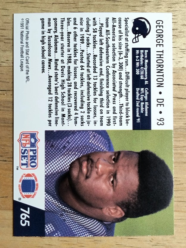 1991 Pro Set #765 George Thornton RC