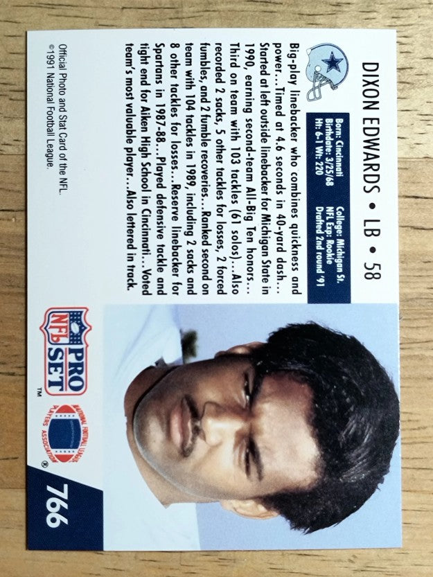 1991 Pro Set #766 Dixon Edwards RC