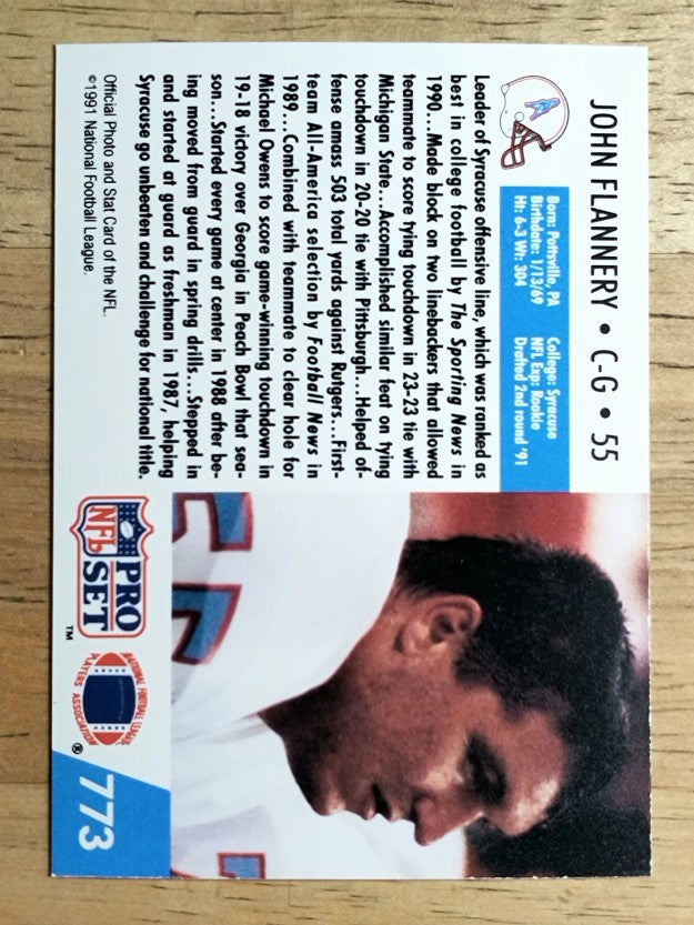 1991 Pro Set #773 John Flannery RC