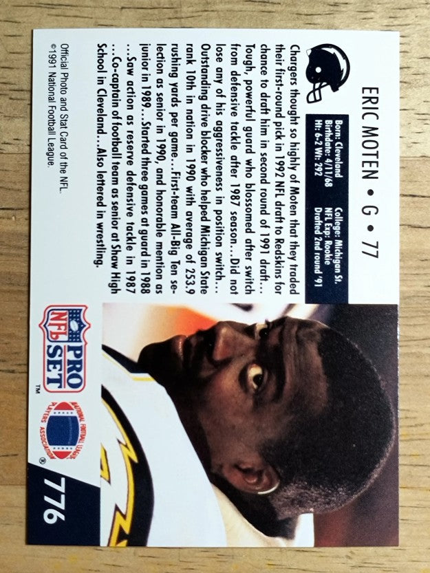 1991 Pro Set #776 Eric Moten RC
